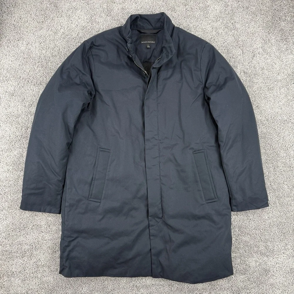Banana Republic Mac Jacket Men's L Navy Water Repellent Outerwear Car Coat